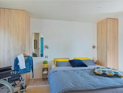 Mobile home room for 4/6 people with 2 bedrooms and air conditioning accessible to people with reduced mobility