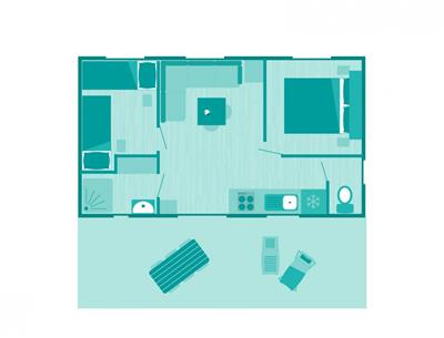 Plan of the Cottage 4 pers 2 flowers