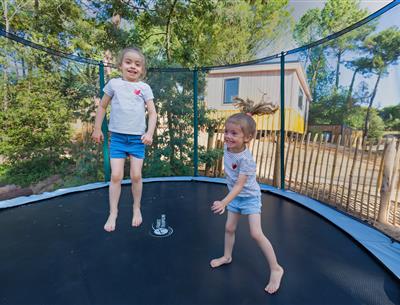 Trampoline at Les Sirènes Campsite