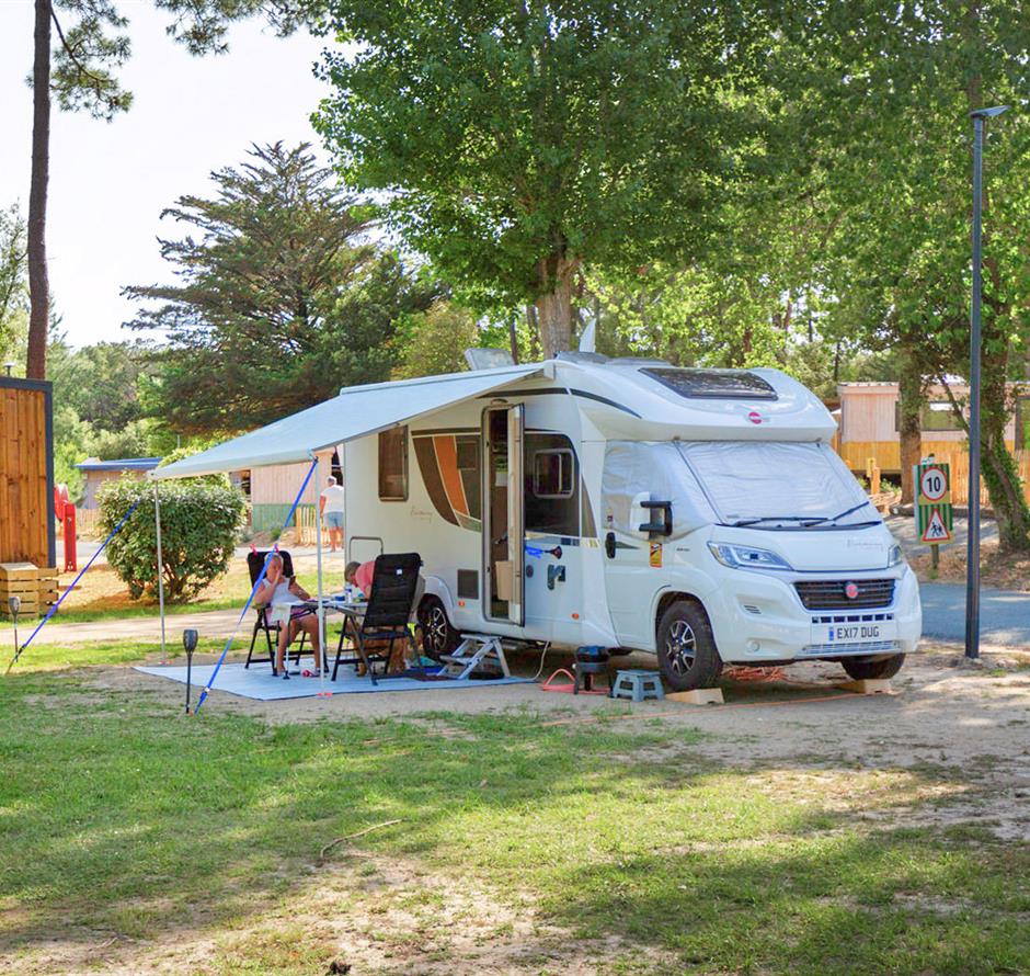 Bare pitches with electricity 2 flowers at Camping Les Sirènes 