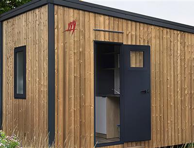 Exterior view of the private sanitary facilities at **** at Les Sirènes campsite