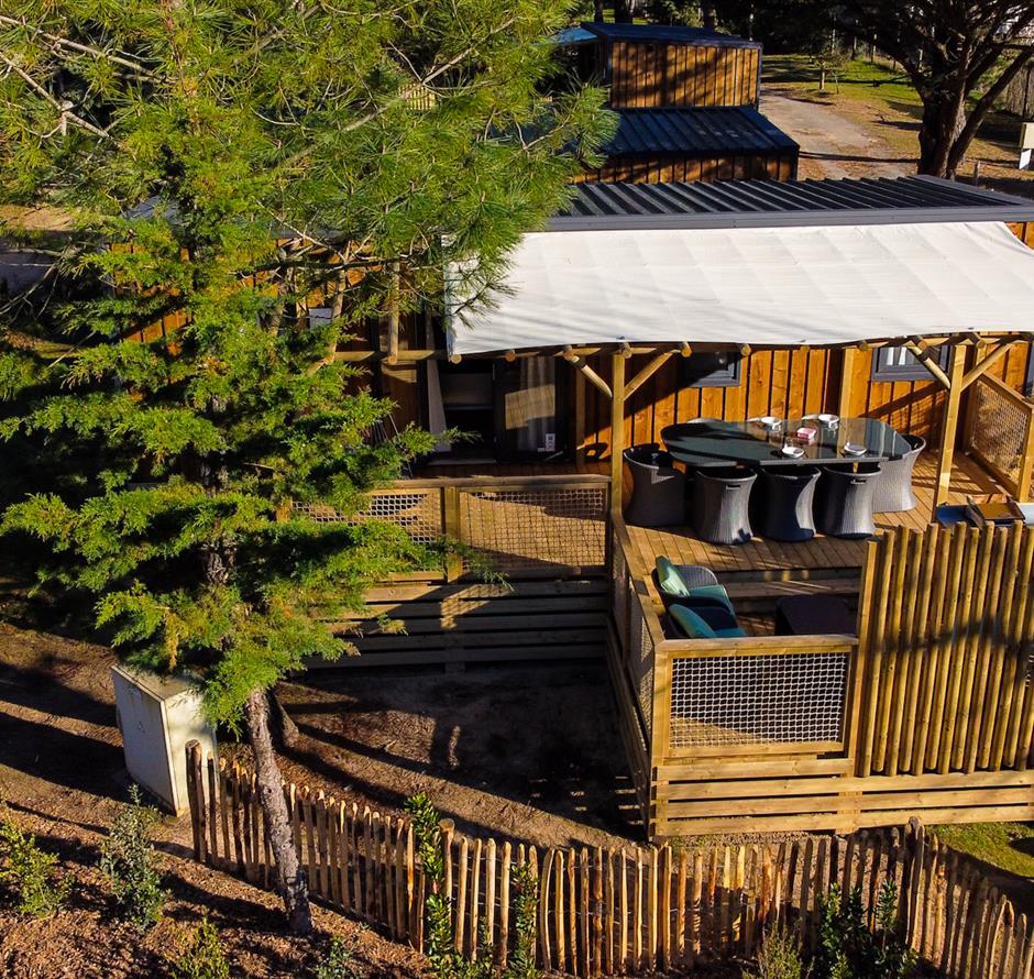 Outside view of the 6 person Premium cottage 